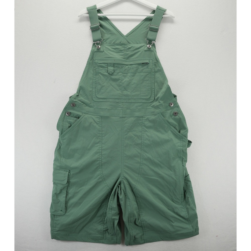 Duluth Trading Co Heirloom Gardening Short Overalls Green Ripstop Womens Large